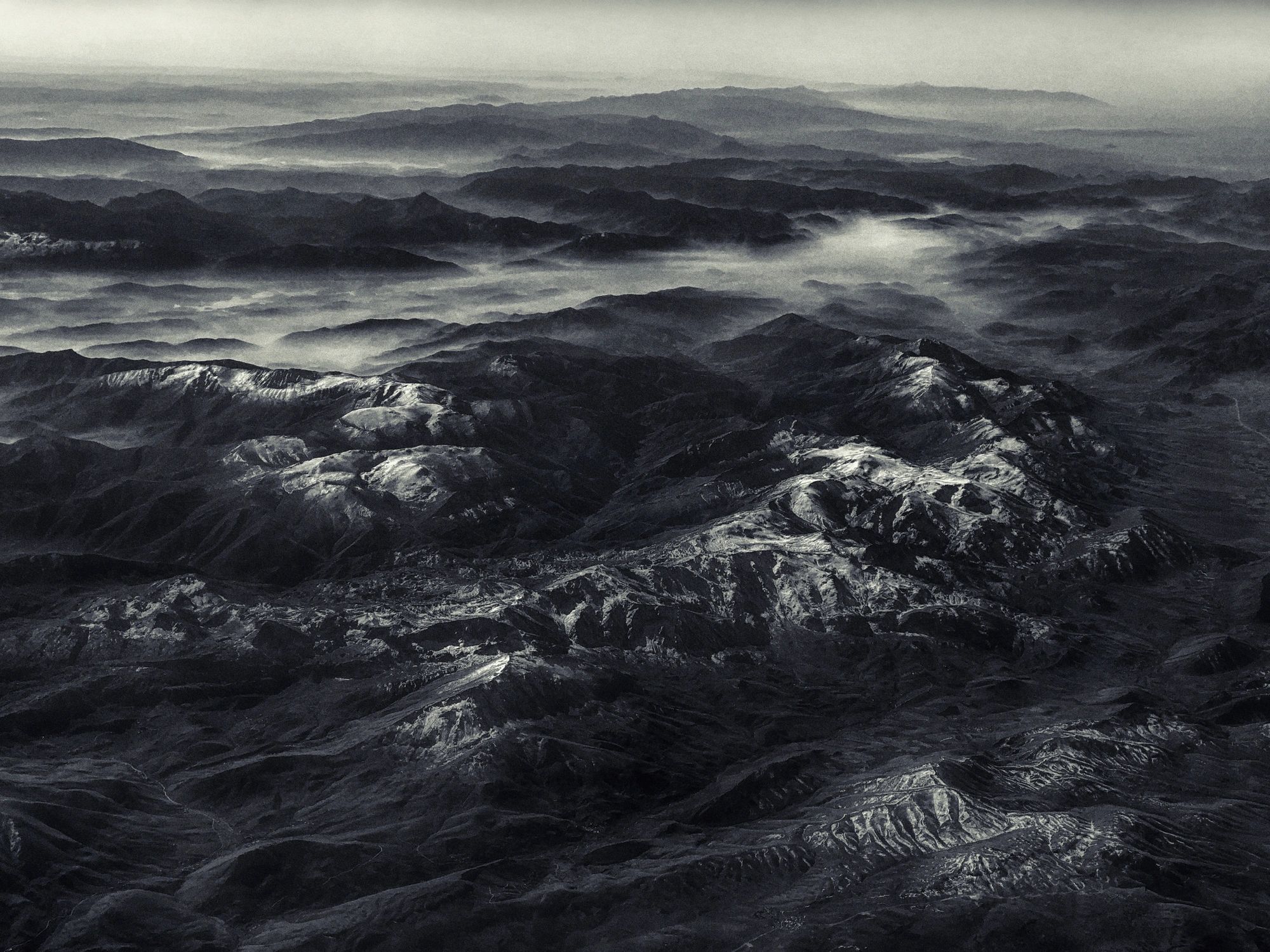 Abstract landforms seen from above