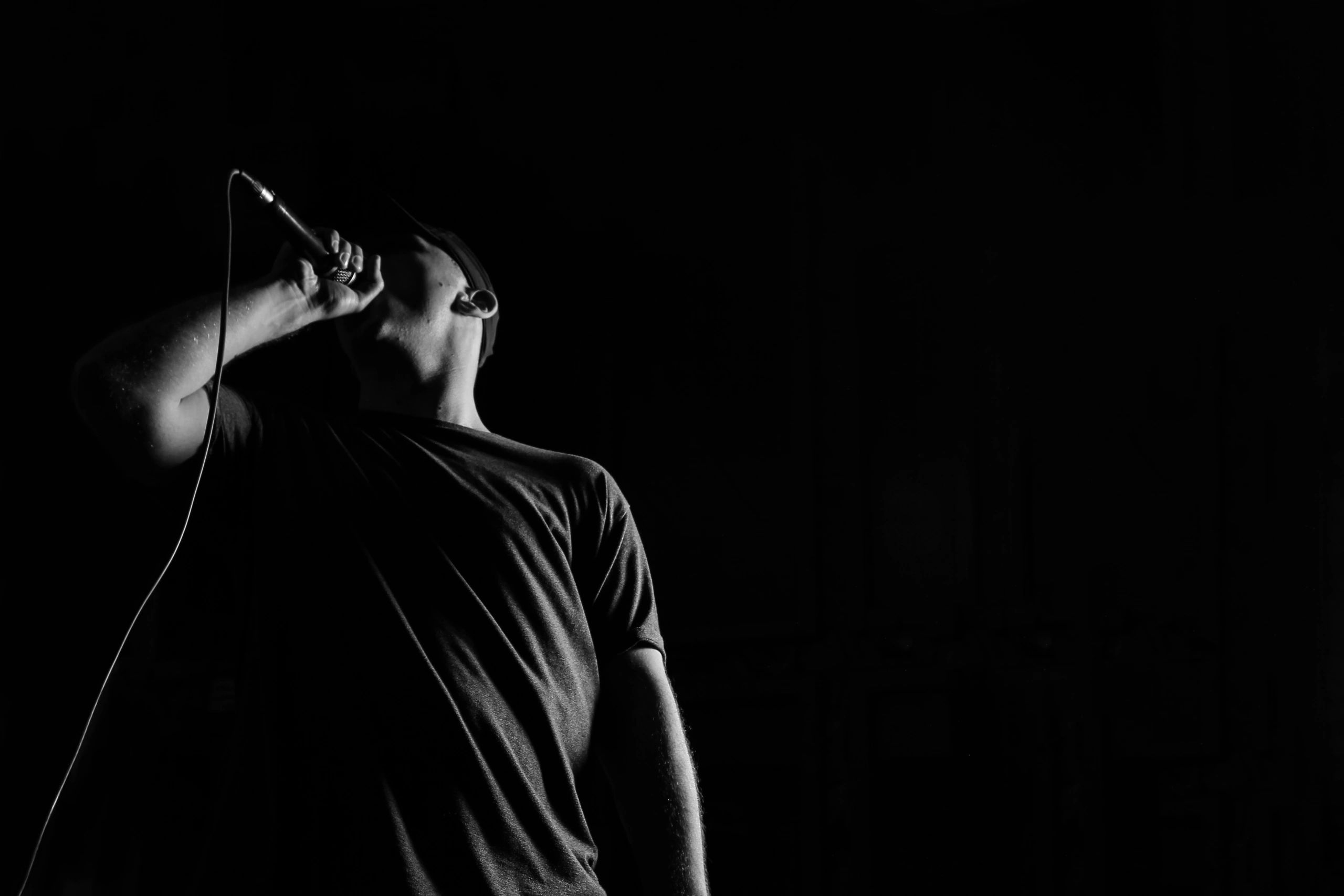 Creative client portrait on dark background