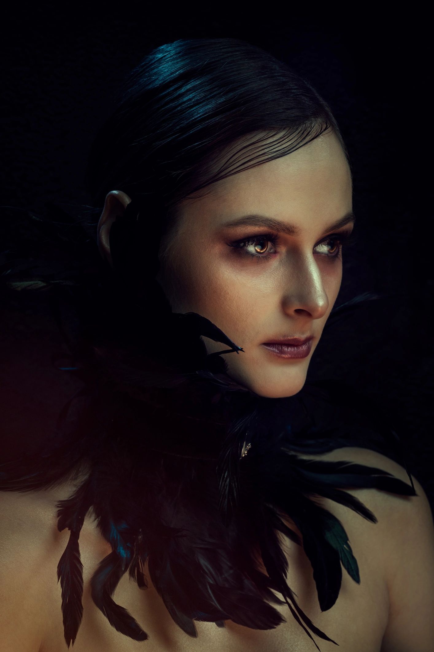 Dark portrait with elegant styling
