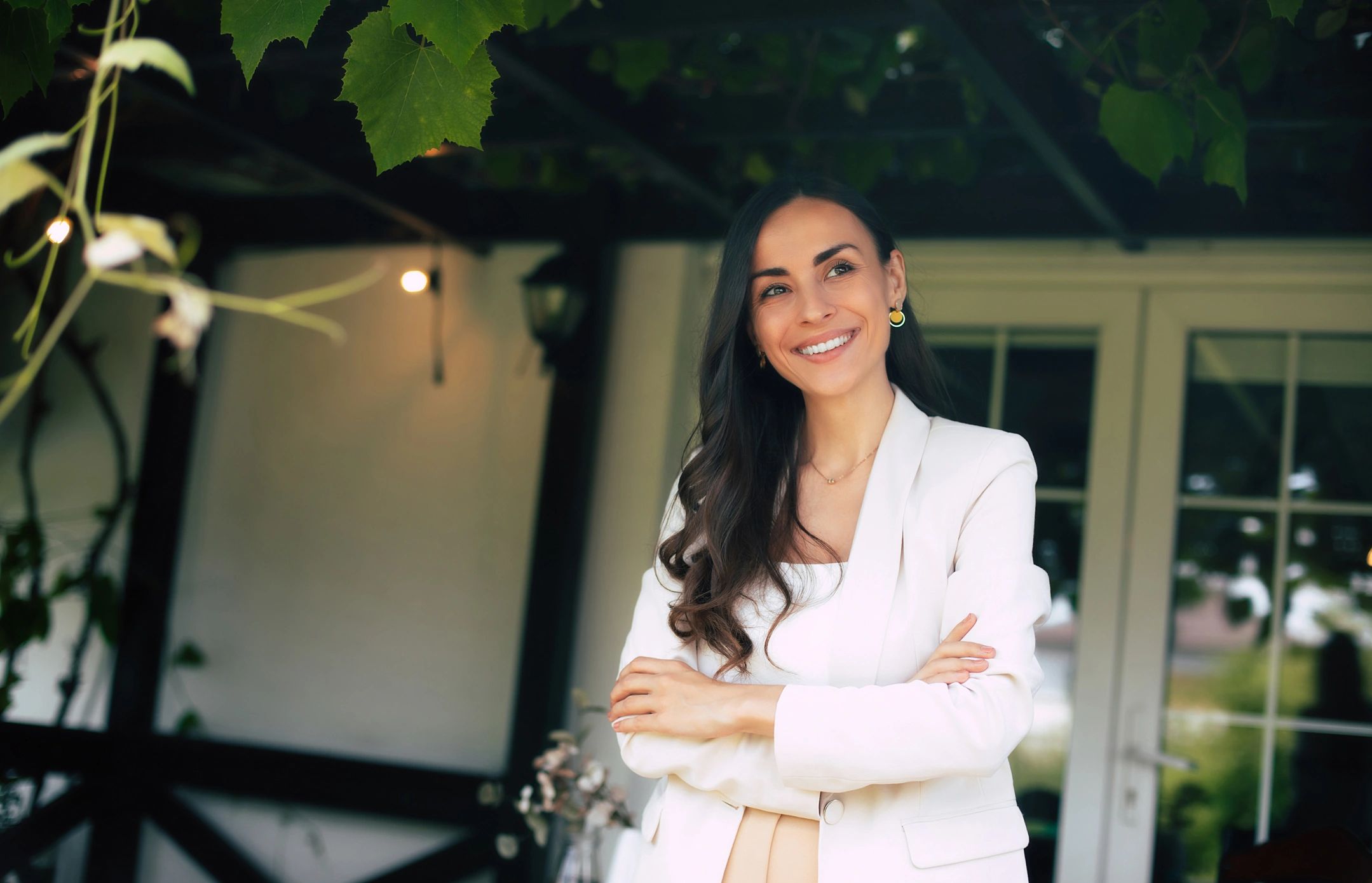 Satisfied client portrait outdoors